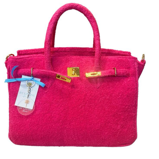 Terry Bag 40, roze met gouden hardware