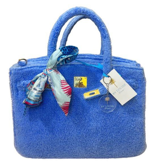 Terry Bag 35, lavendelblauw met gouden hardware