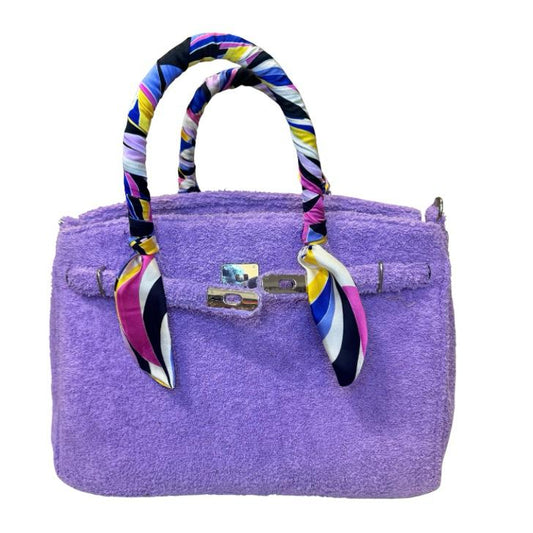 Terry Bag 40, lila met zilveren hardware