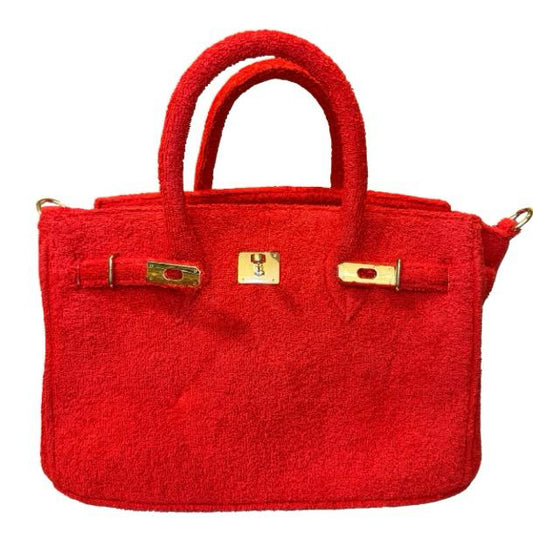 Terry Bag 35, rood met gouden hardware