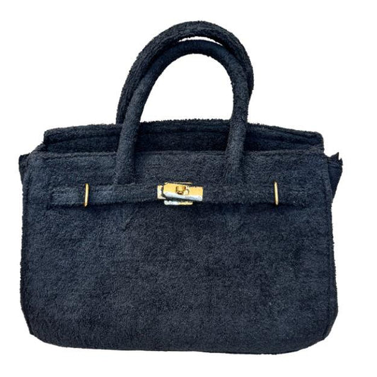 Terry Bag 40, zwart met zilveren hardware