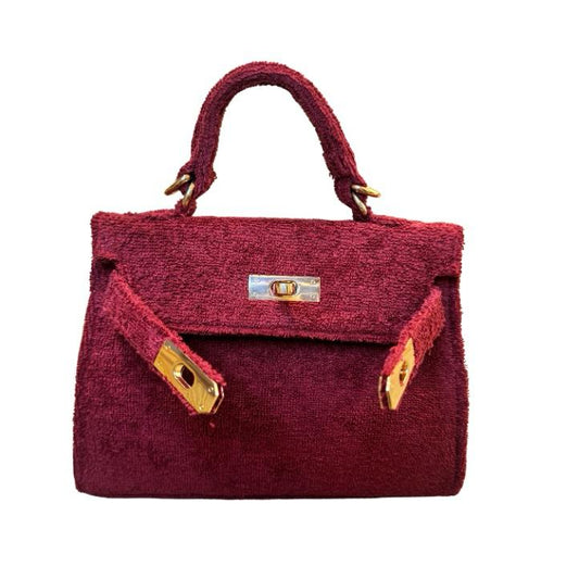 Terry Bag 25, crossbody bordeaux met gouden hardware