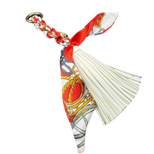 Bagcharm franje wit