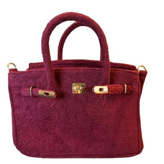 Terry Bag 35, bordeaux met gouden hardware BINNENKORT WEER OP VOORRAAD