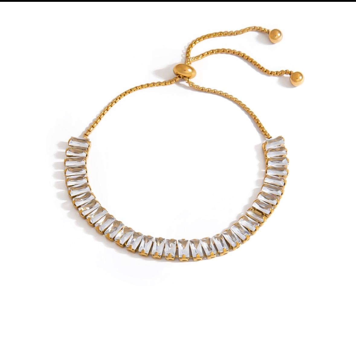Armband met steentjes wit