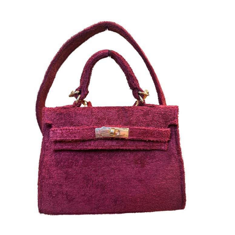 Terry Bag 25, crossbody bordeaux met gouden hardware