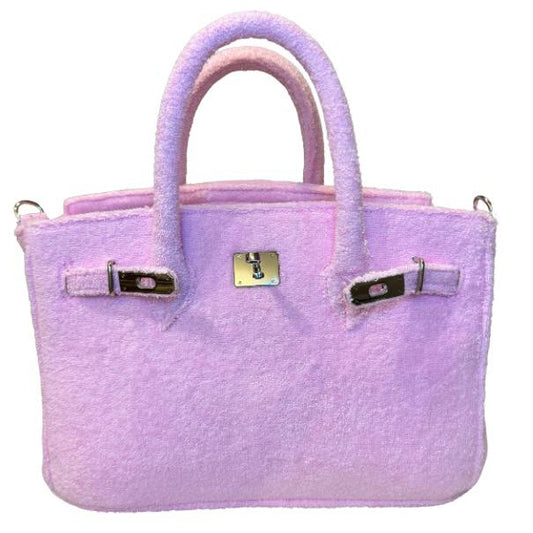 Terry Bag 40, lichtroze met zilveren hardware