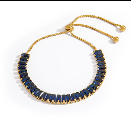 Armbandje met steentjes blauw