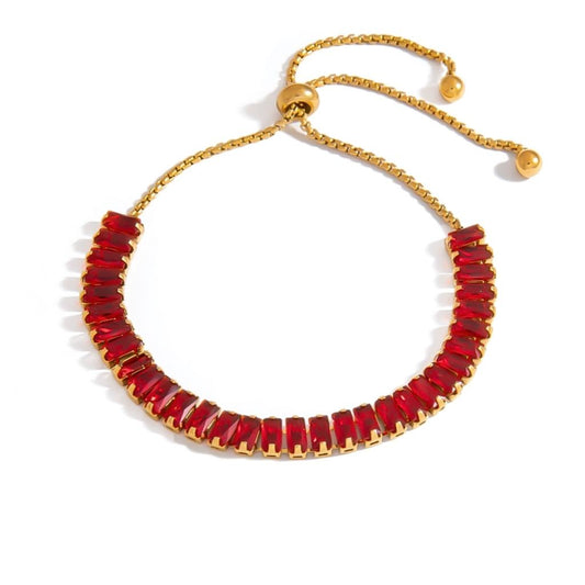 Armband met steentjes rood